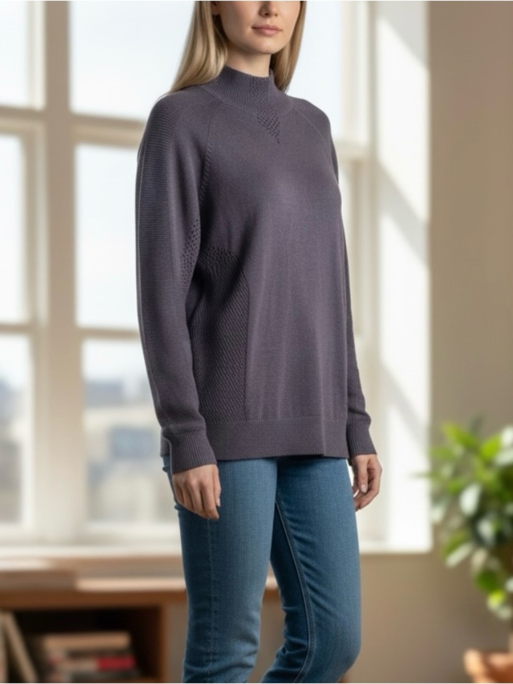 Nike Golf Tour Premium Women's Purple Mock Neck Zoned Cooling Sweater NWT Size M